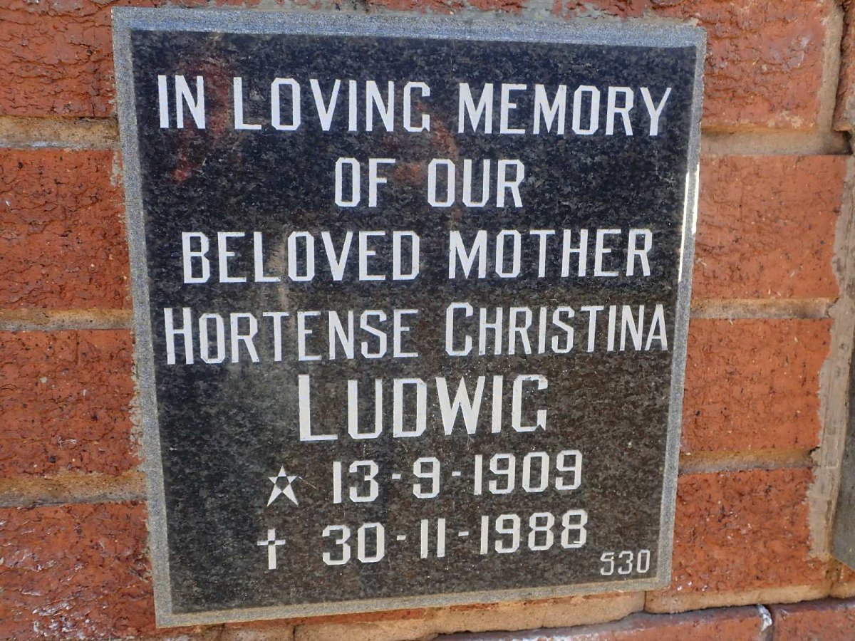LUDWIG Hortense Christina 1909-1988