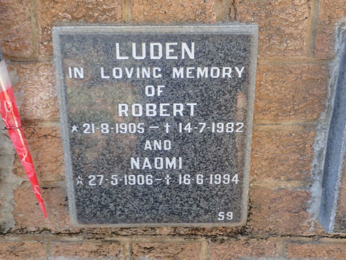 LUDEN Robert 1905-1982 &amp; Naomi 1906-1994