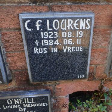 LOURENS C.F. 1923-1984