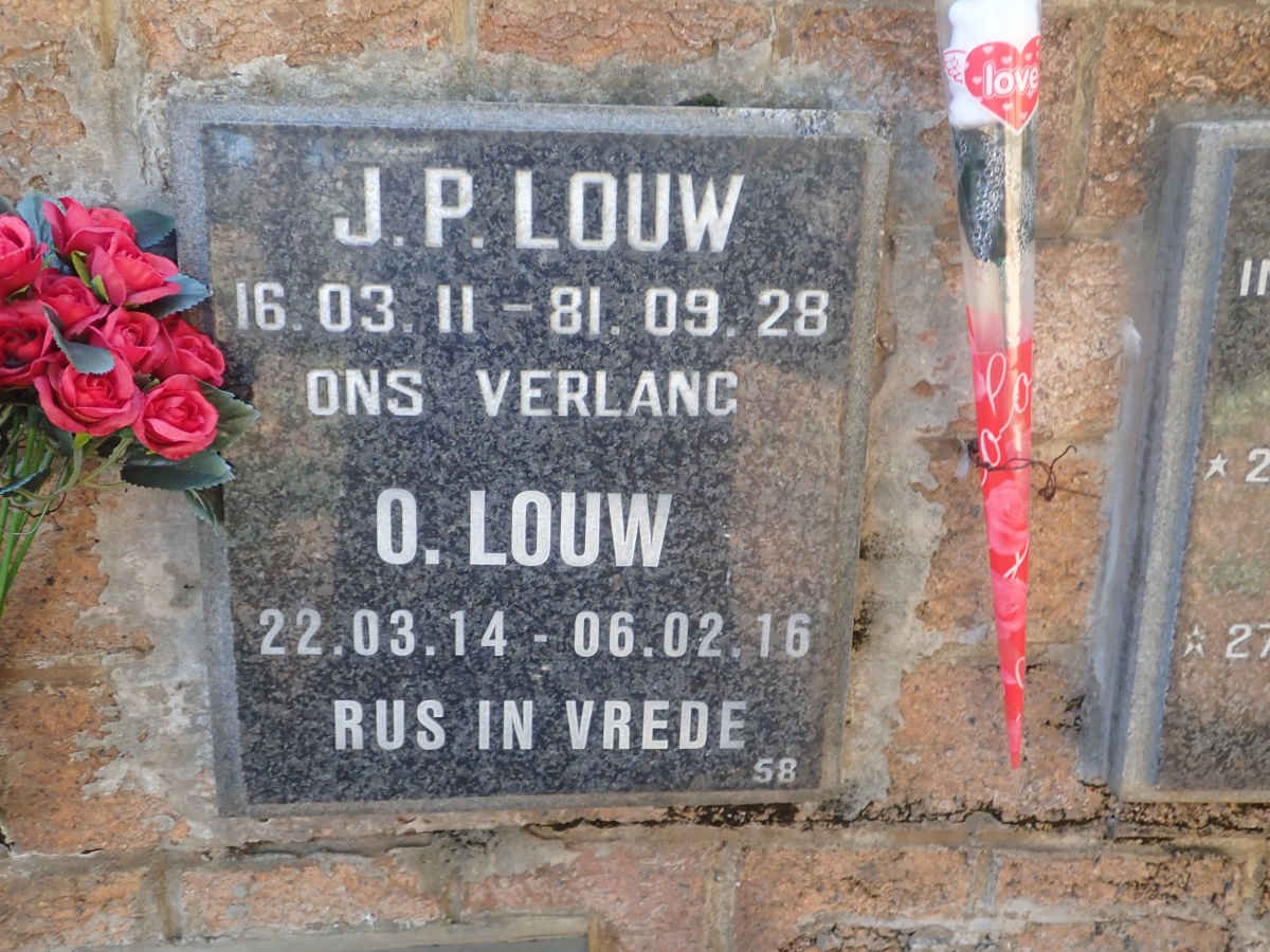 LOUW J.P. 1911-1928 :: LOUW O. 1914-1916
