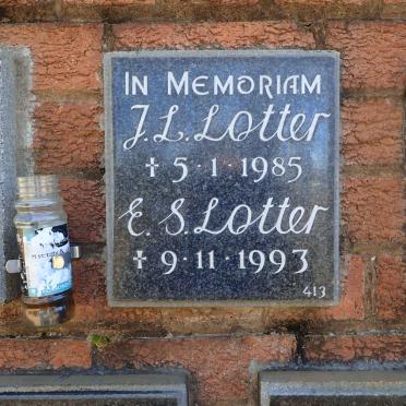 LOTTER J.L. -1985 :: LOTTER E.S. -1993
