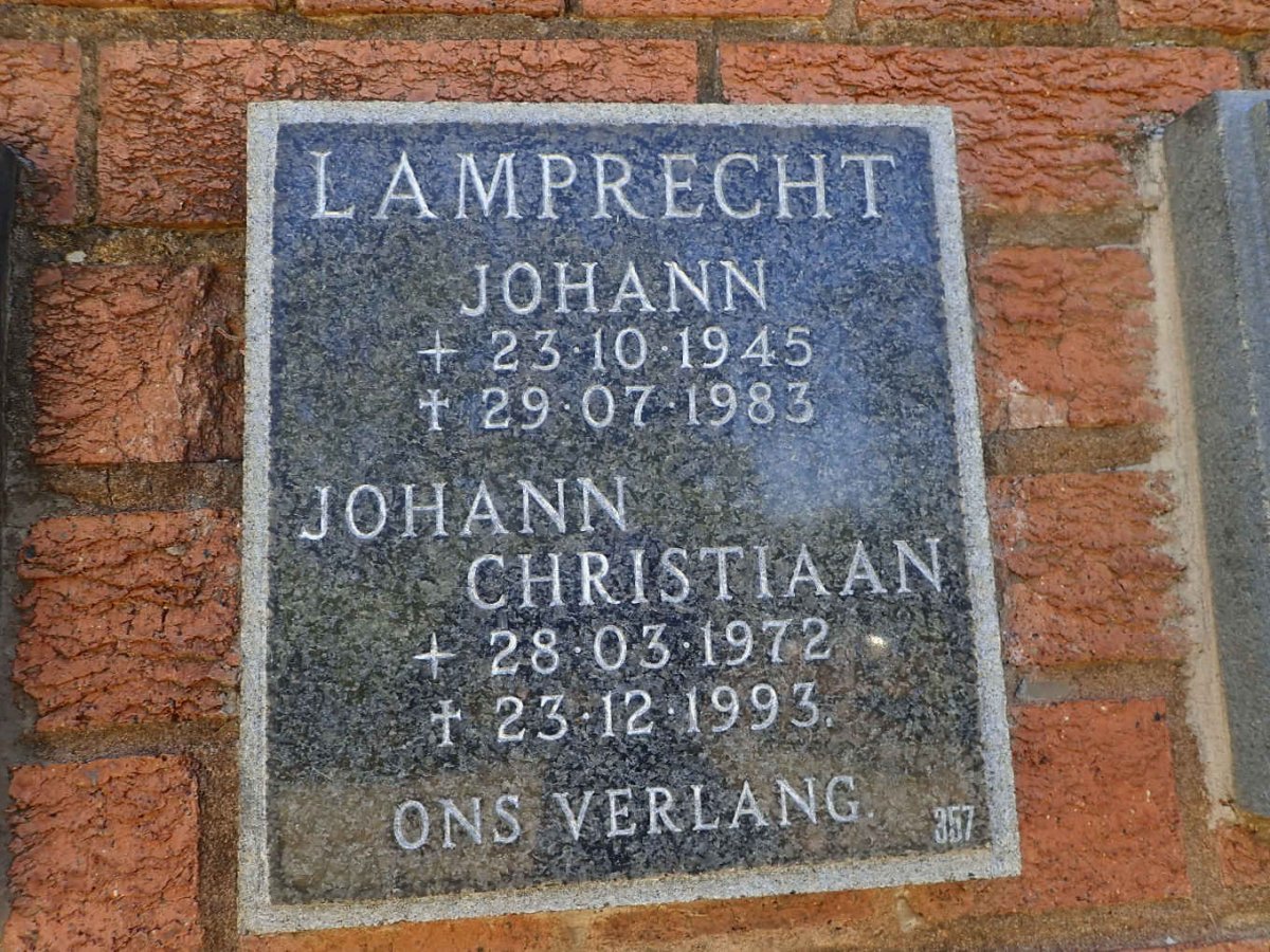 LAMPRECHT Johann 1945-1983 :: LAMPRECHT Johann Christiaan 1972-1993