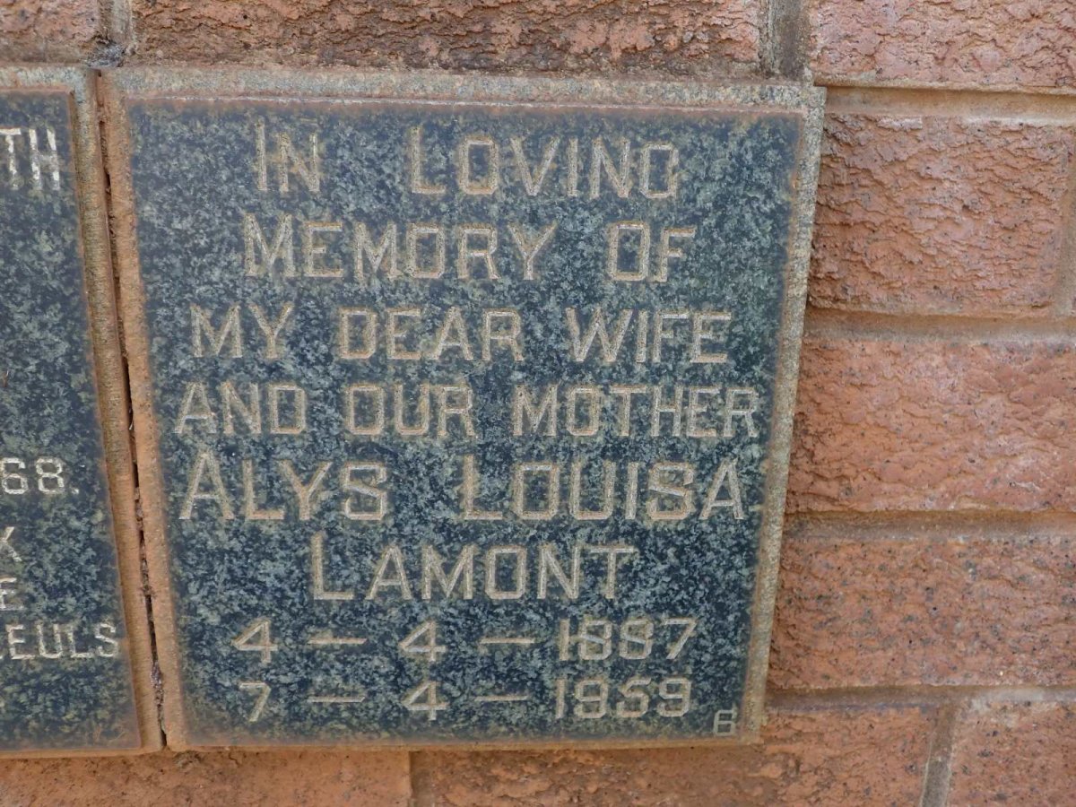 LAMONT Alys Louisa 1887-1959