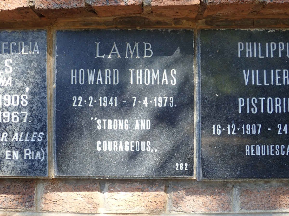 LAMB Howard Thomas 1941-1973