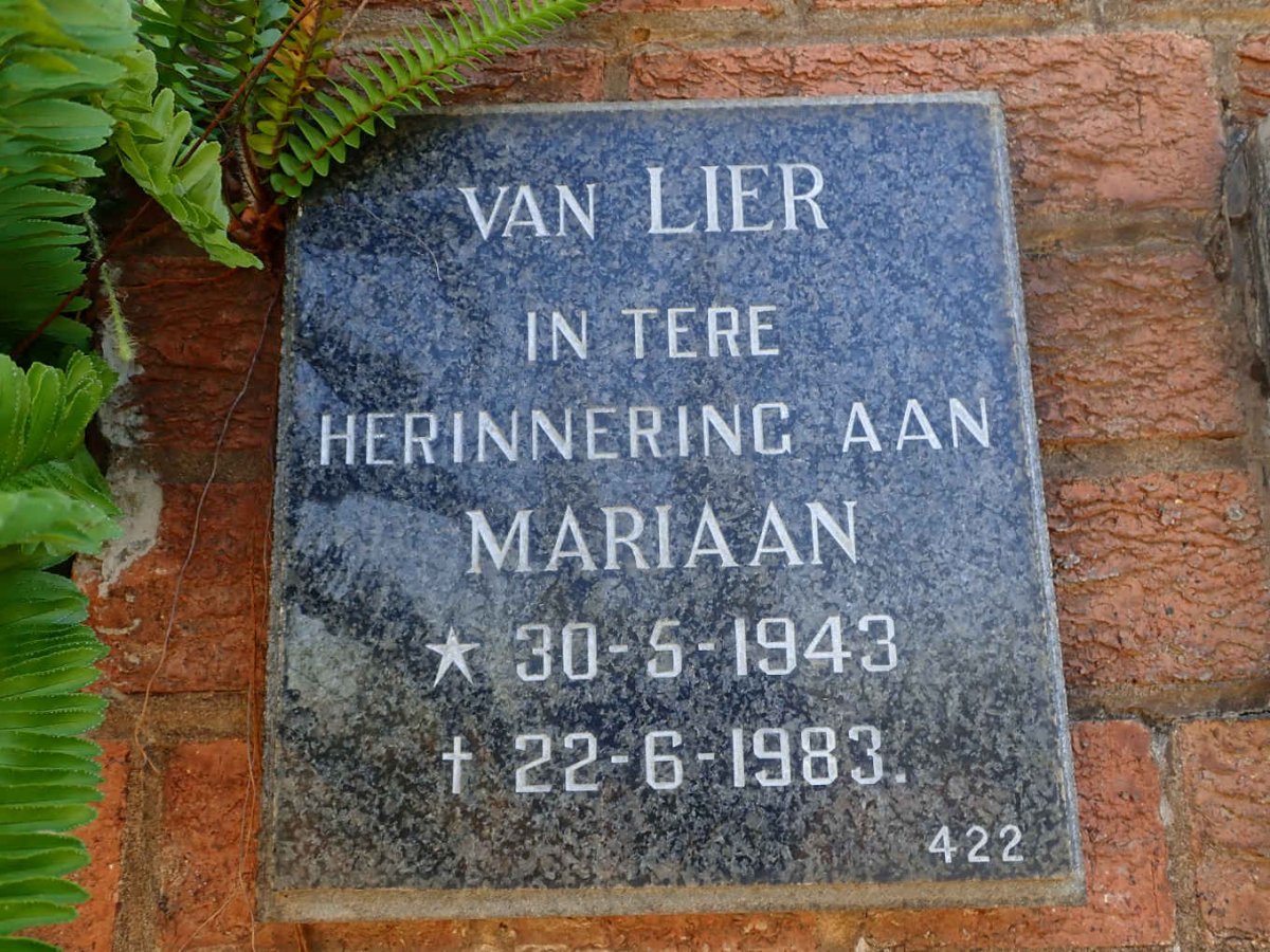 LIER Mariaan, van 1943-1983