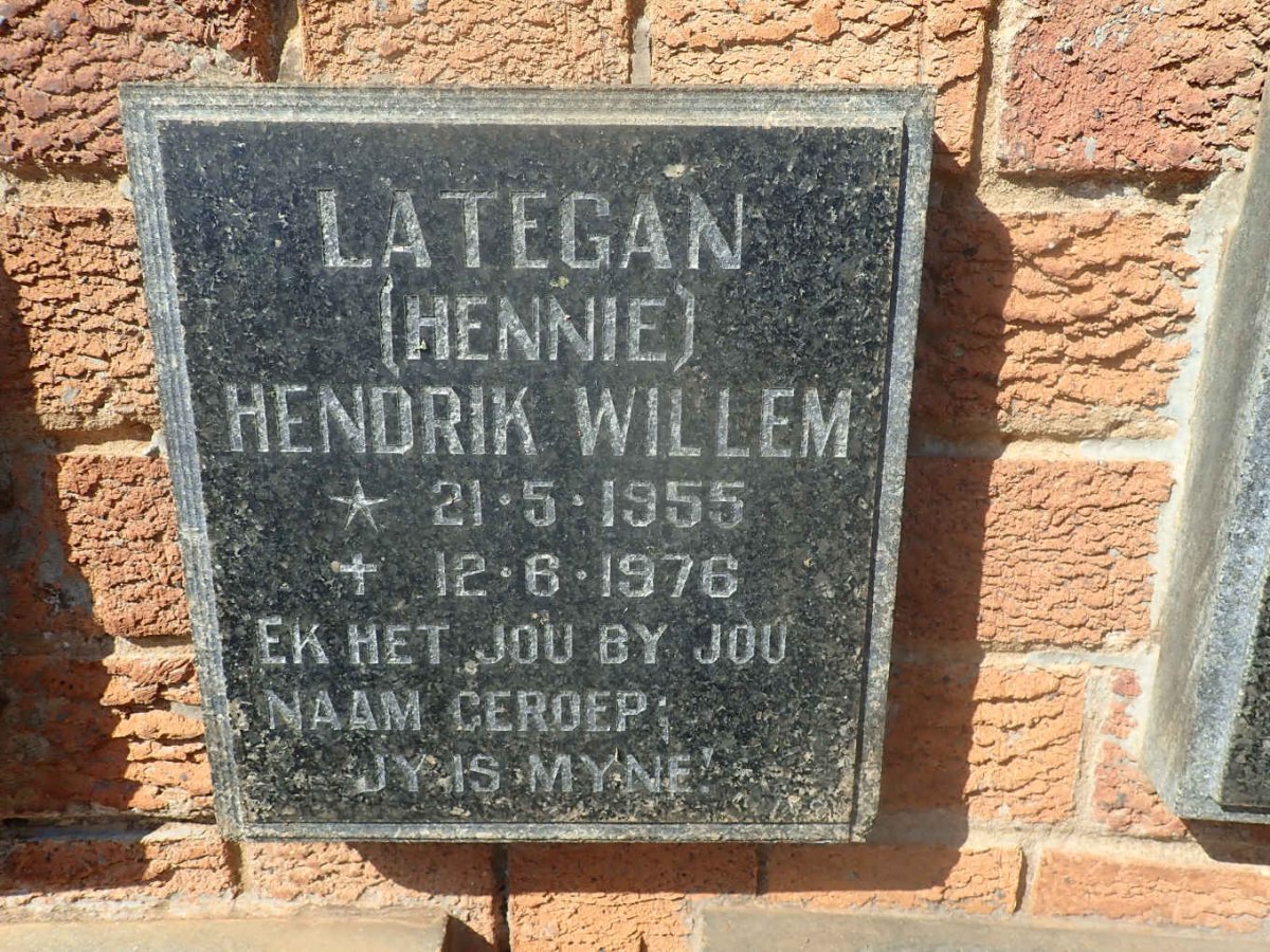 LATEGAN Hendrik Willem 1955-1976