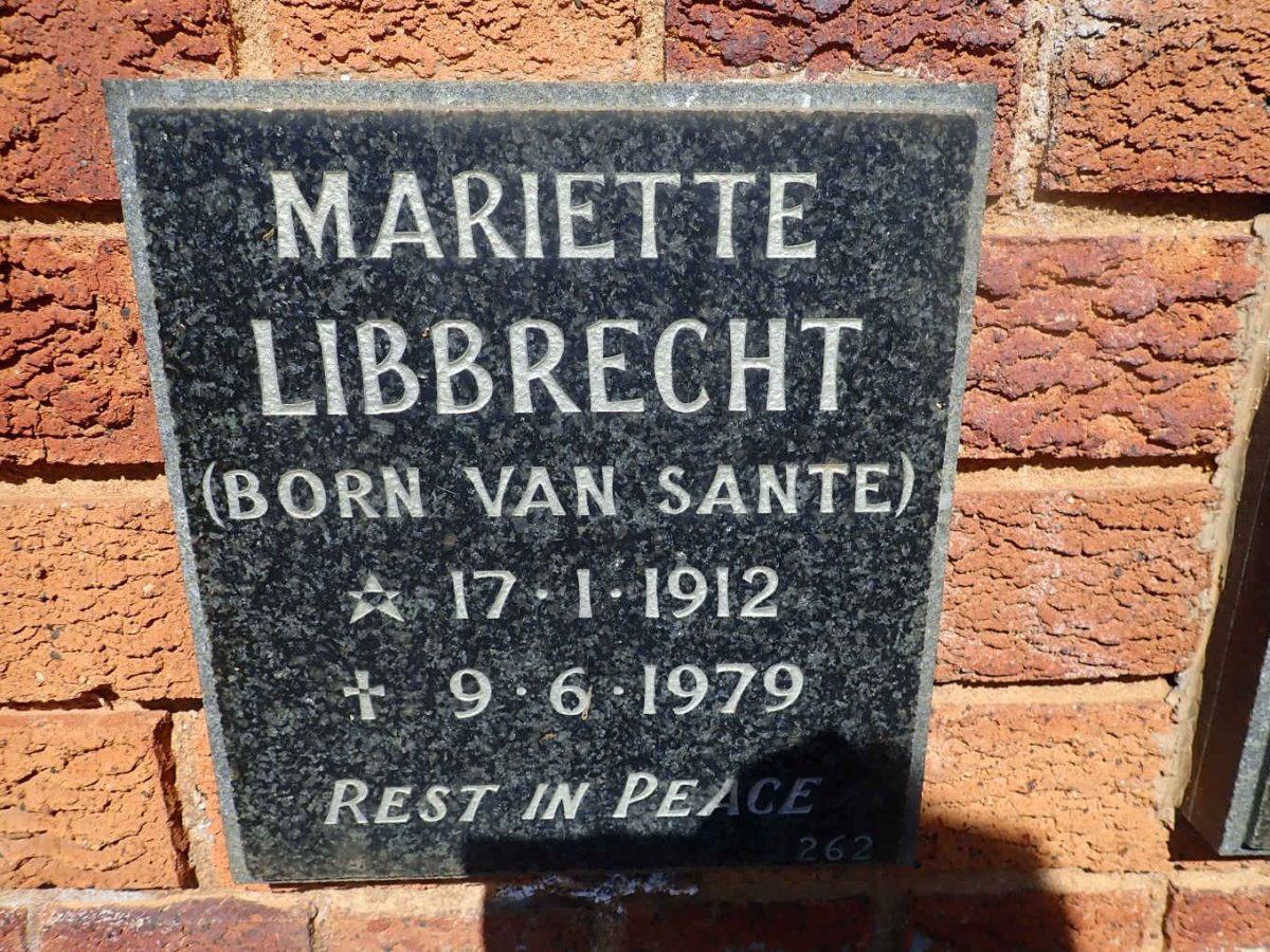 LIBBRECHT Mariette nee VAN SANTE 1912-1979