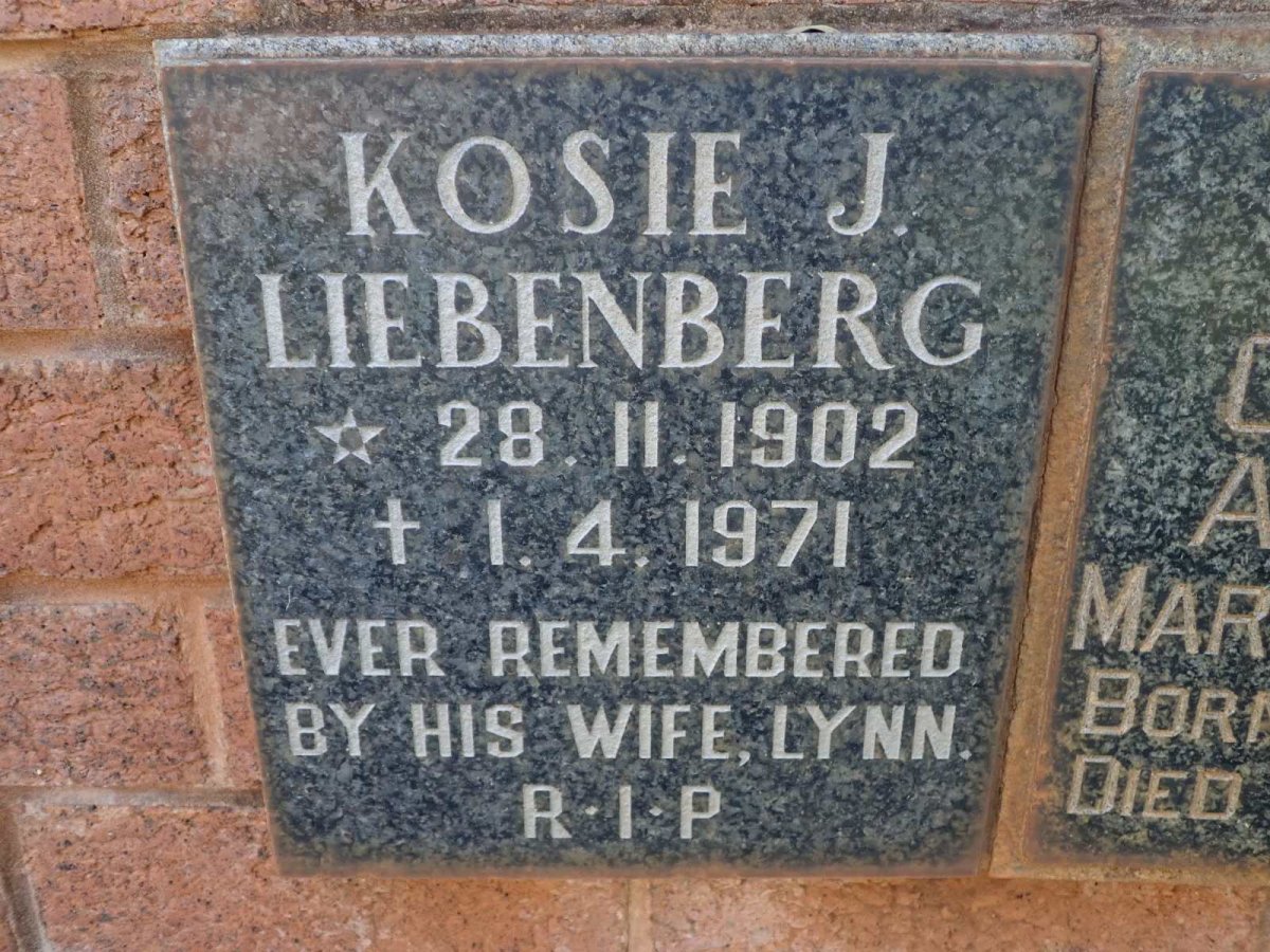 LIEBENBERG Kosie J. 1902-1971