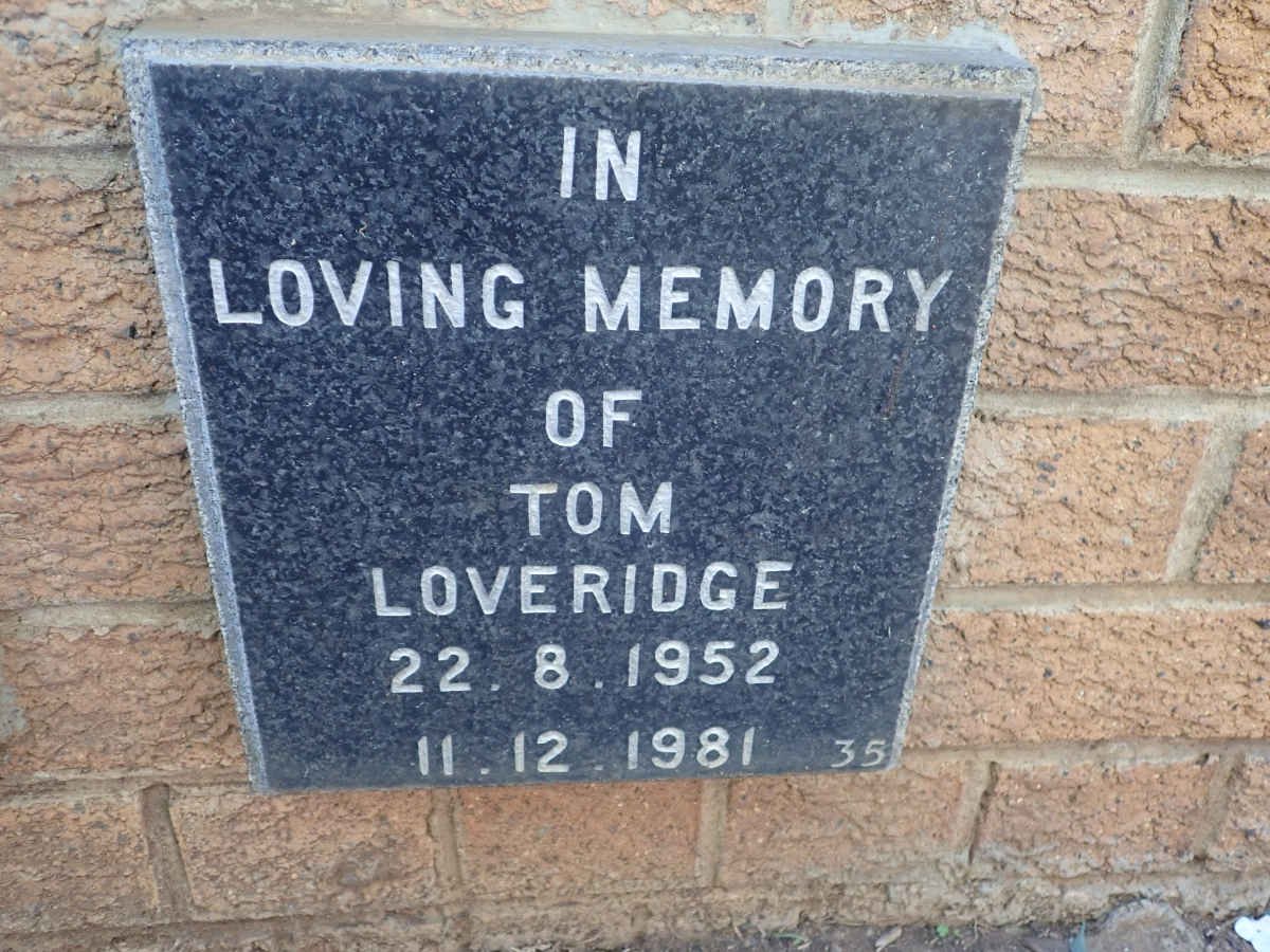LOVERIDGE Tom 1952-1981