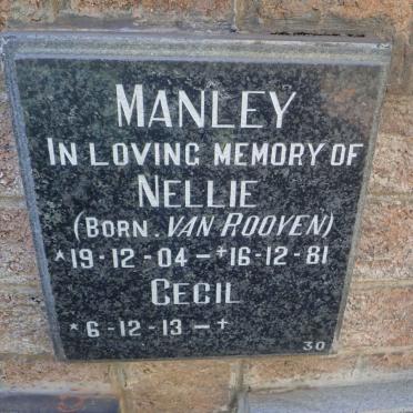 MANLEY Cecil 1913- &amp; Nellie VAN ROOYEN 1904-1981