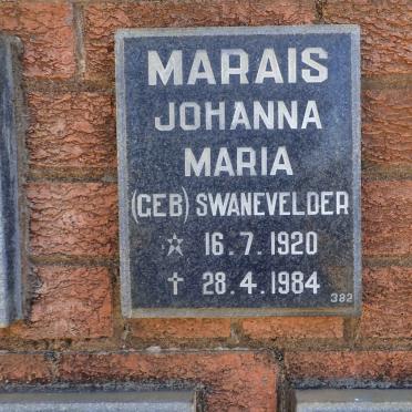 MARAIS Johanna Maria SWANEVELDER 1920-1984