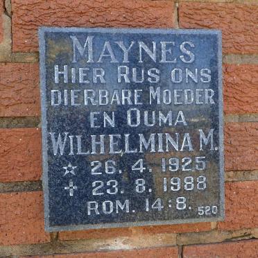 MAYNES Wilhelmina M. 1925-1988