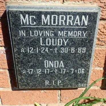 MCMORRAN Loudy 1924-1989 &amp; Onda 1917-2006