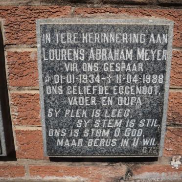 MEYER Lourens Abraham 1934-1988