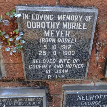 MEYER Dorothy Muriel nee RODEL 1912-1983