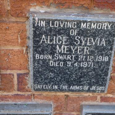 MEYER Alice Sylvia nee SWART 1910-1971
