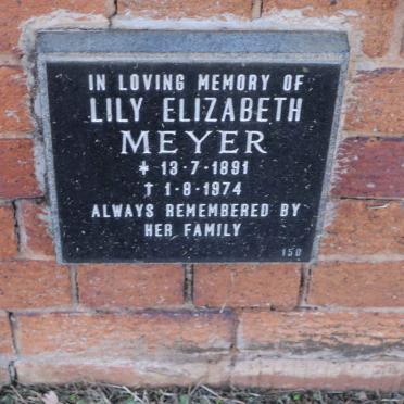 MEYER Lily Elizabeth 1891-1974