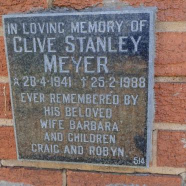 MEYER Clive Stanley 1941-1988