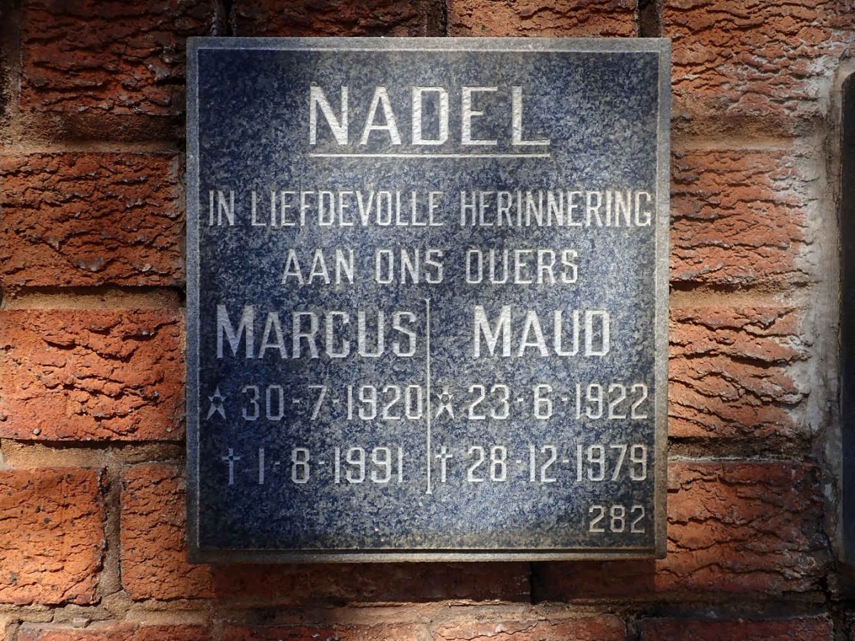 NADEL Marcus 1920-1991 &amp; Maud 1922-1979