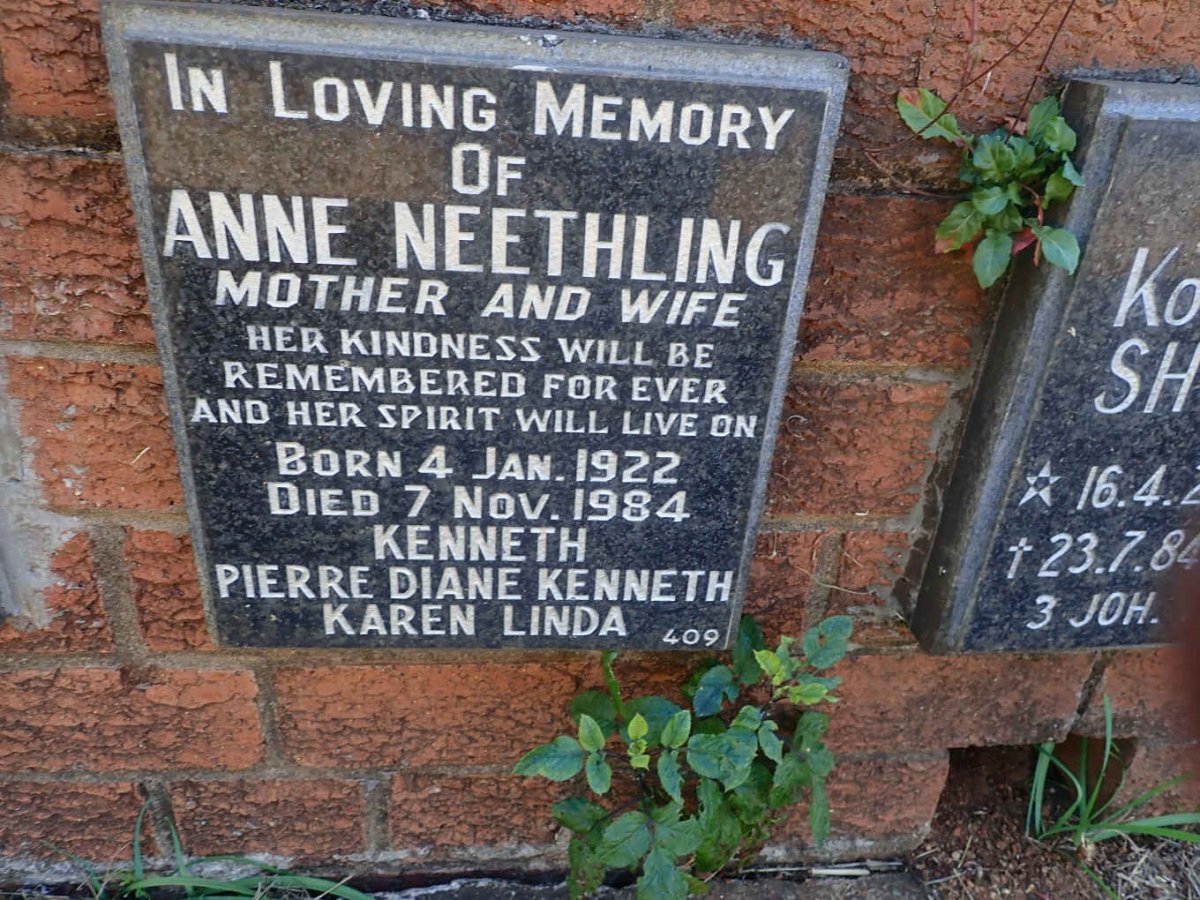 NEETHLING Anne 1922-1984