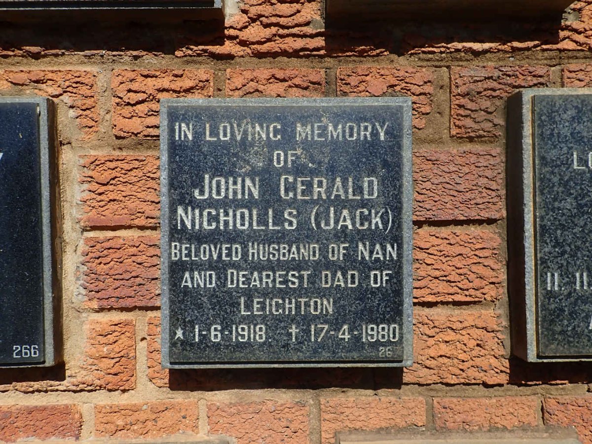 NICHOLLS John Gerald 1918-1980