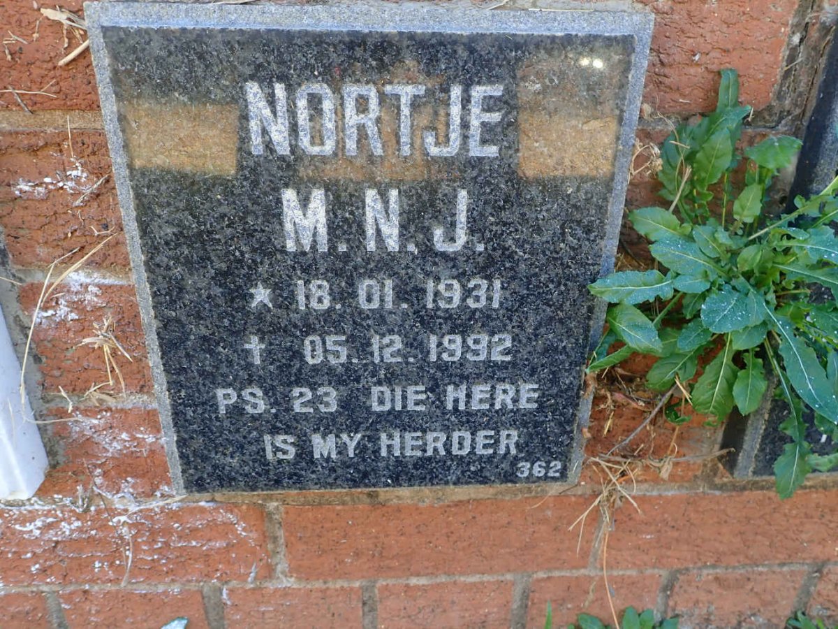 NORTJE M.N.J. 1931-1992