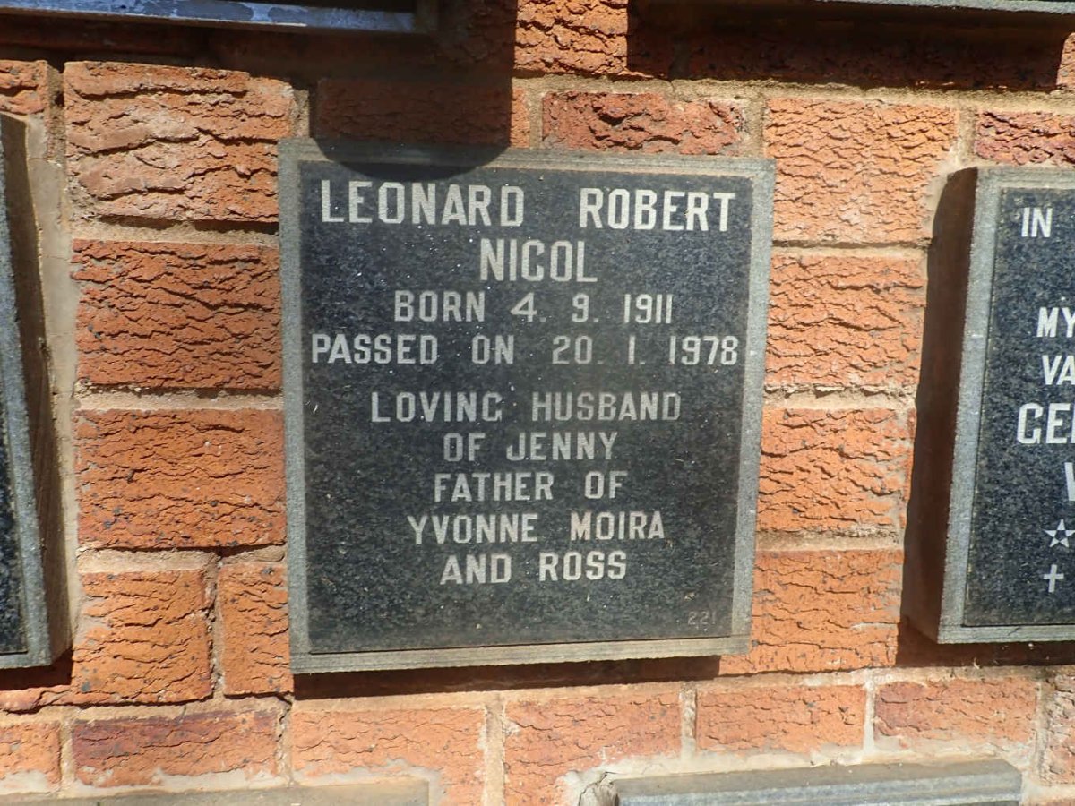 NICOL Leonard Robert 1911-1978