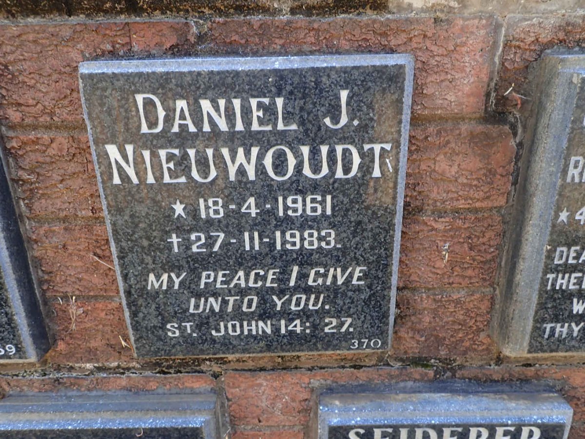 NIEUWOUDT Daniel J. 1961-1983