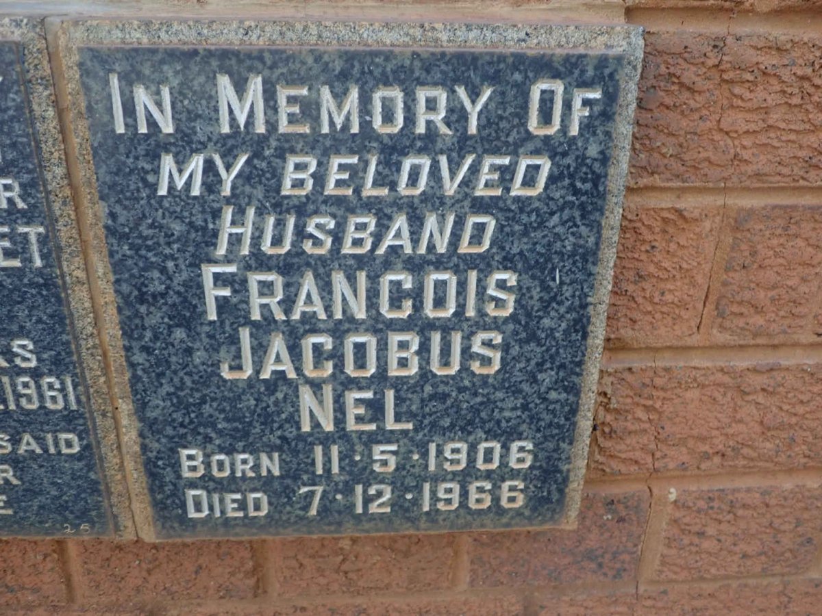 NEL Francois Jacobus 1906-1966
