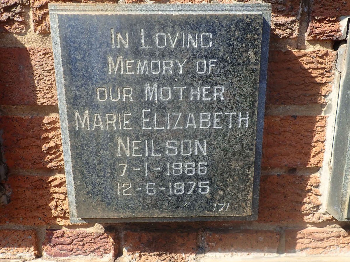 NEILSON Marie Elizabeth 1886-1975