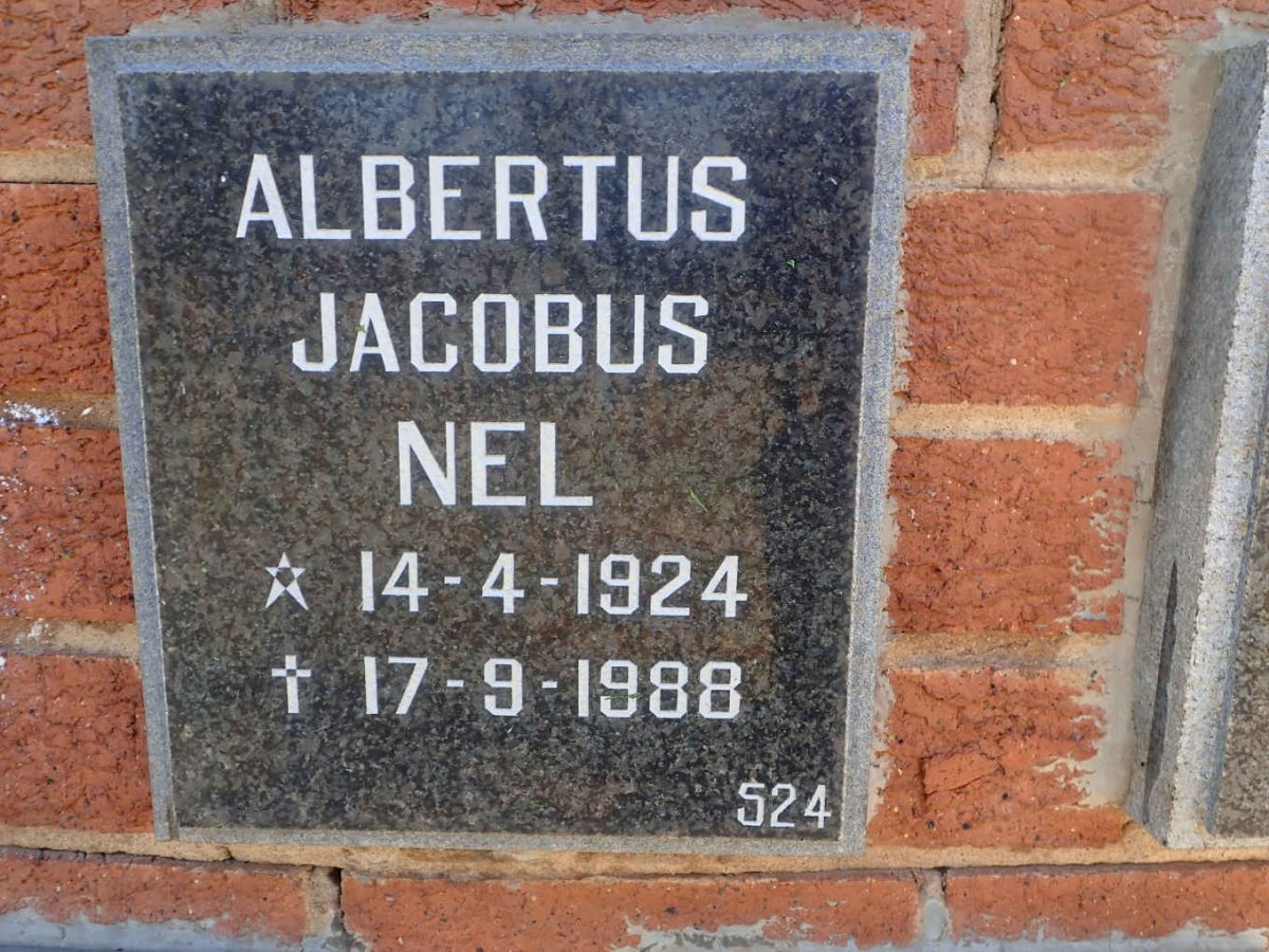 NEL Albertus Jacobus 1924-1988