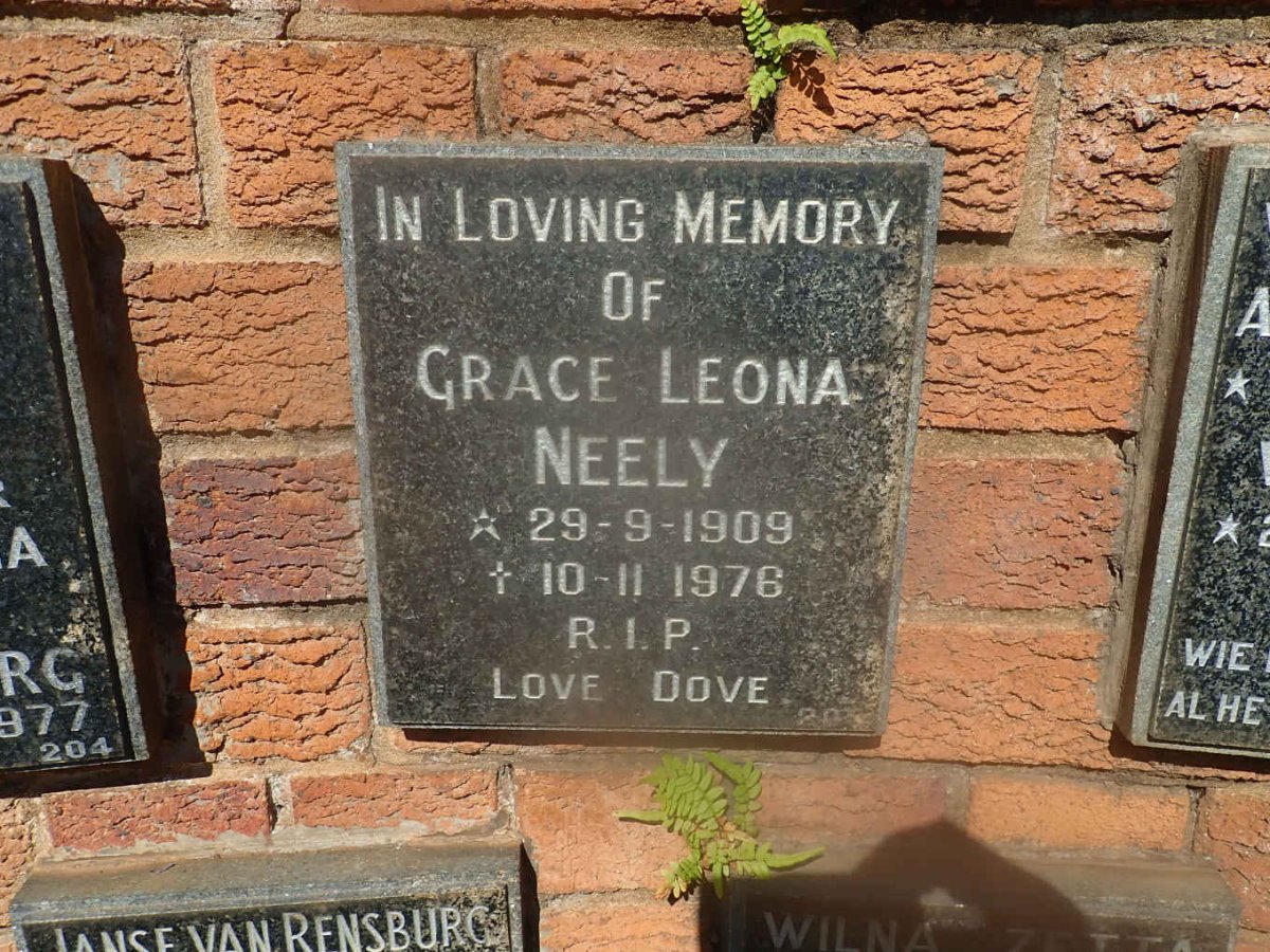 NEELY Grace Leona 1909-1978