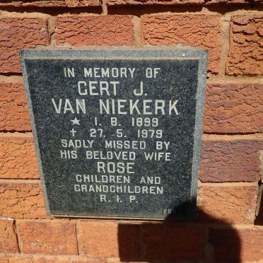 NIEKERK Gert J., van 1899-1979