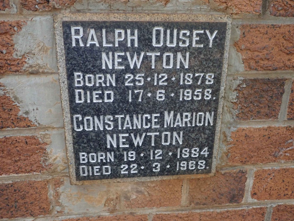 NEWTON Ralph Ousey 1878-1958 &amp; Constance Marion 1884-1968