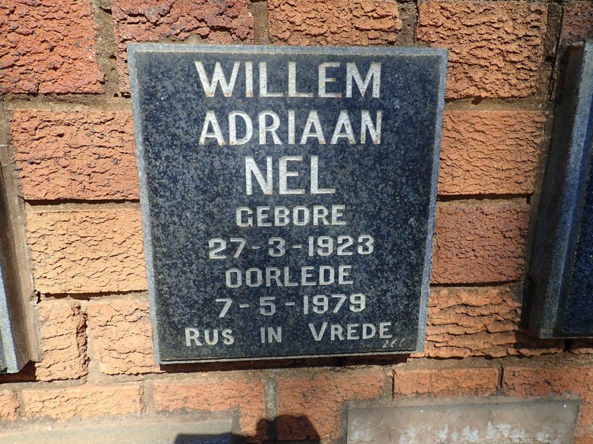 NEL Willem Adriaan 1923-1979
