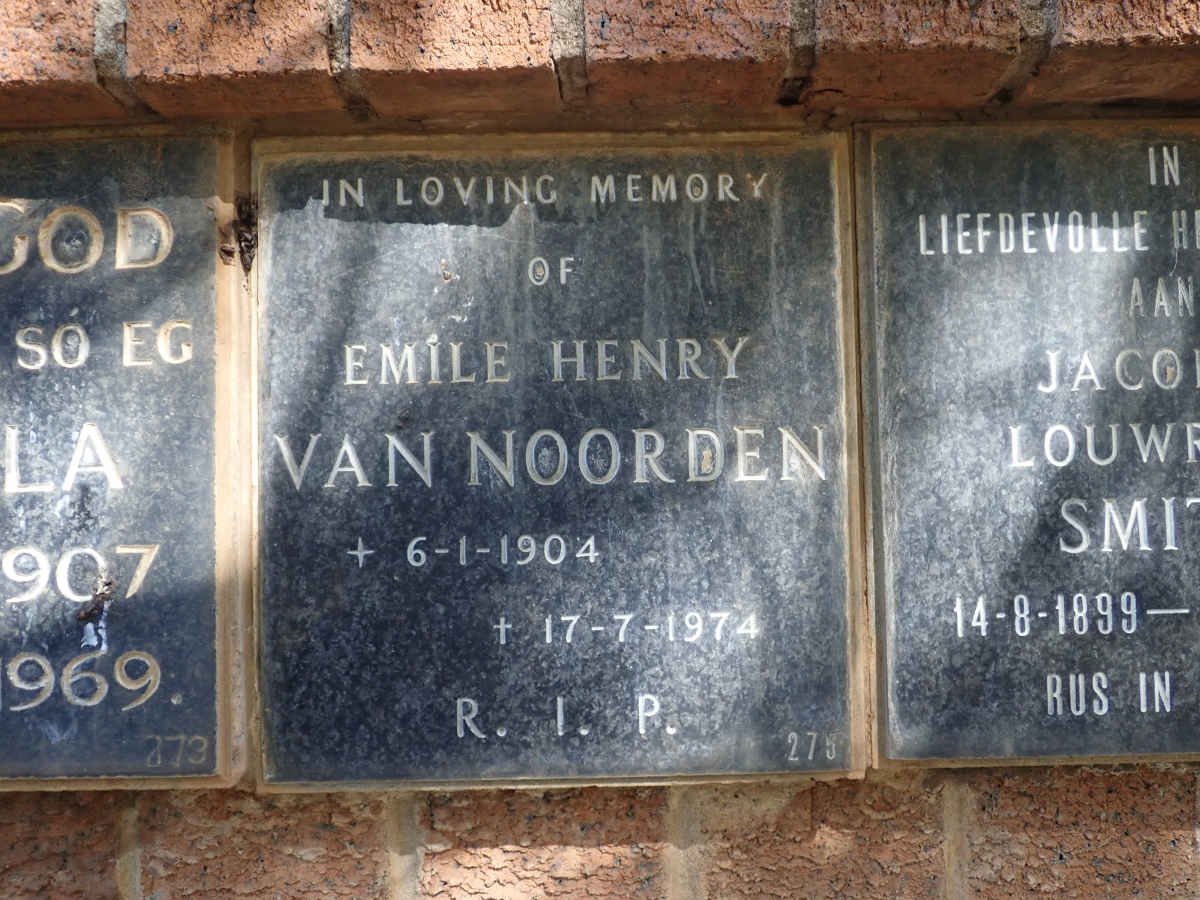 NOORDEN Emile Henry, van 1904-1974