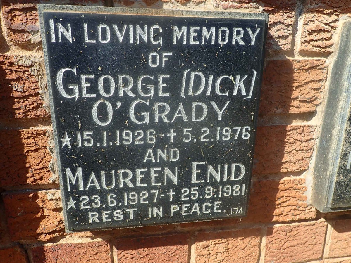 O'GRADY George 1926-1976 &amp; Maureen Enid 1927-1981