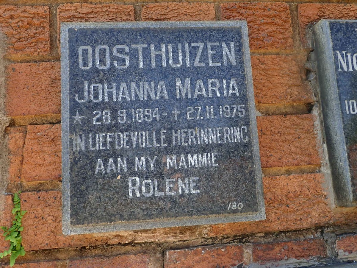 OOSTHUIZEN Johanna Maria 1894-1975