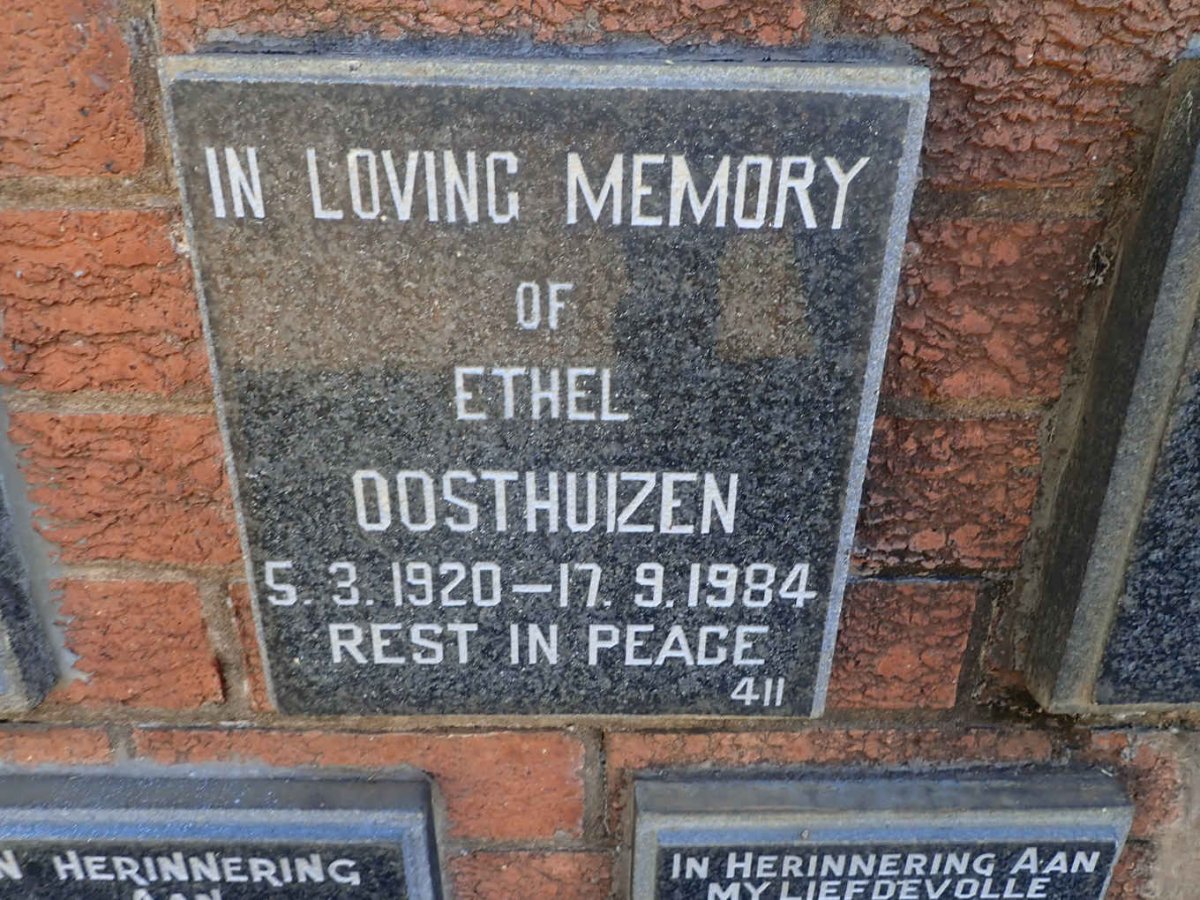 OOSTHUIZEN Ethel 1920-1984