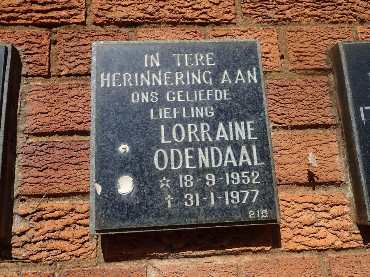 ODENDAAL Lorraine 1952-1977