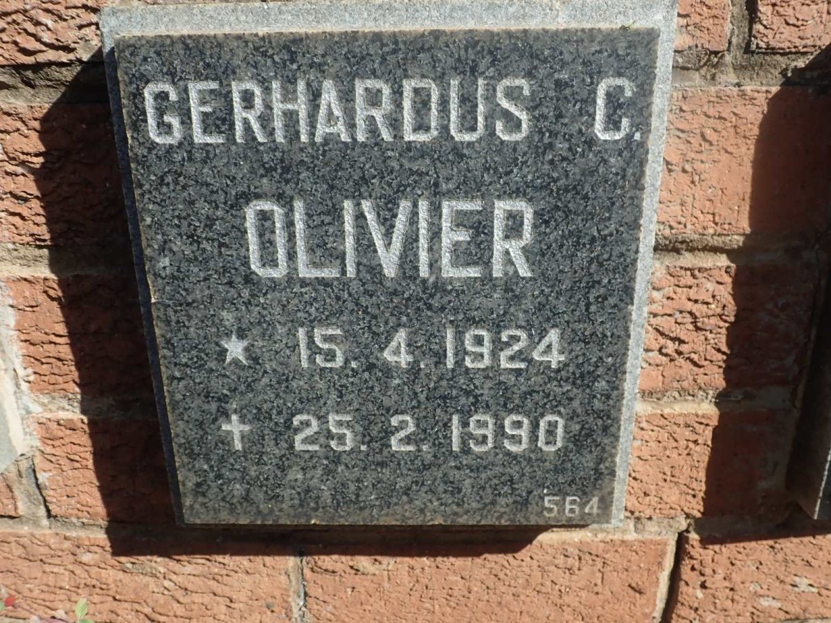 OLIVIER Gerhardus C. 1924-1990