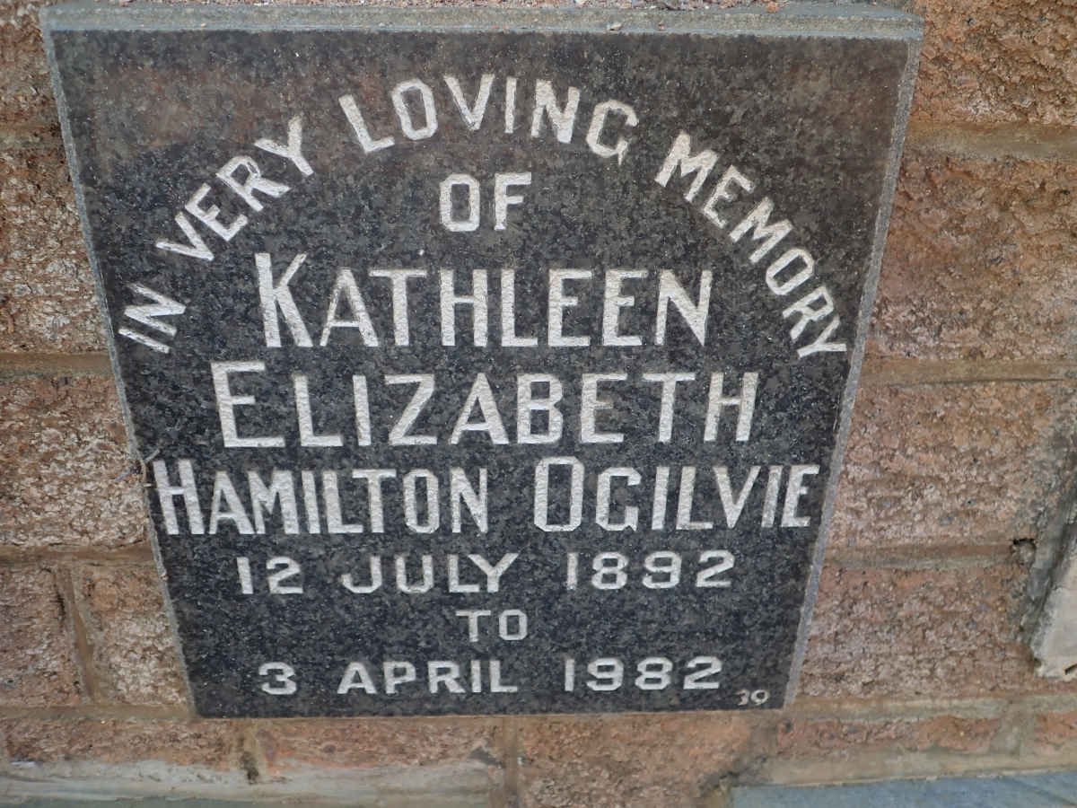 OGILVIE Kathleen Elizabeth Hamilton 1892-1982
