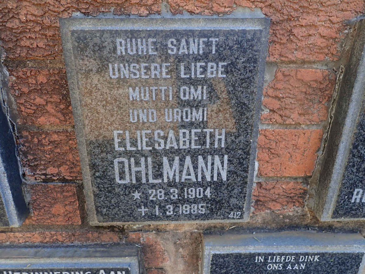 OHLMANN Eliesabeth 1904-1985