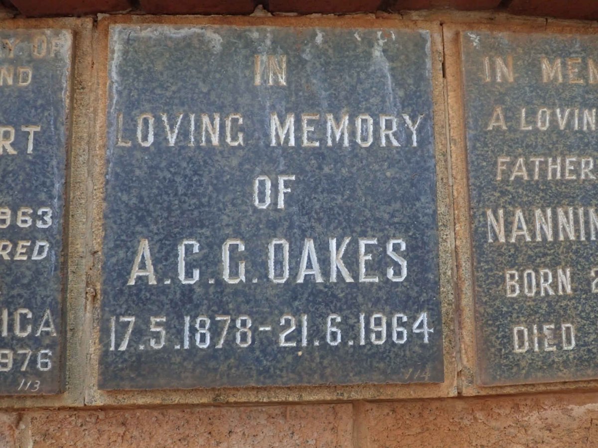OAKES A.C.G. 1878-1964