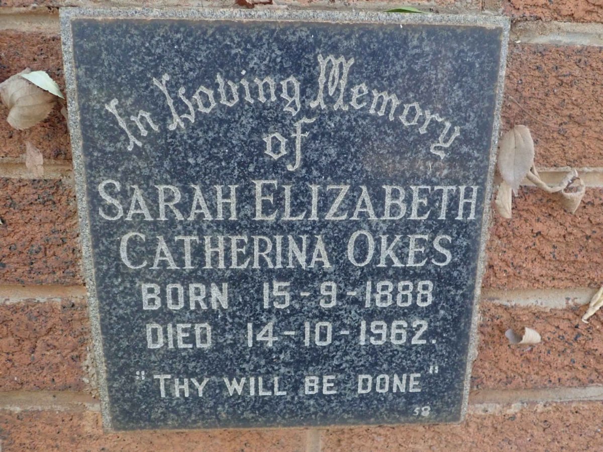 OKES Sarah Elizabeth Catherina 1888-1962
