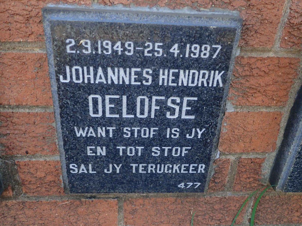 OELOFSE Johannes Hendrik 1949-1987