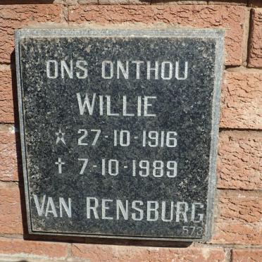 RENSBURG Willie, van 1916-1989