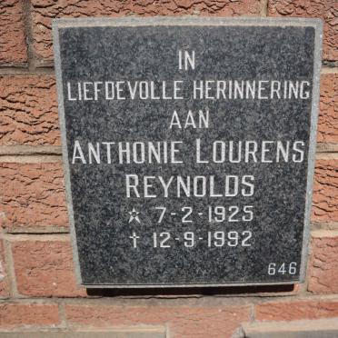 REYNOLDS Anthonie Lourens 1925-1992