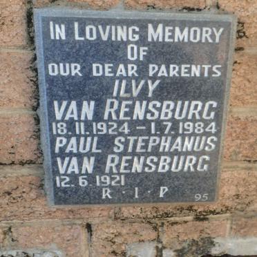RENSBURG Paul Stephanus, van 1921- &amp; Ilvy 1924-1984