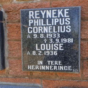REYNEKE Phillipus Cornelius 1933-1981 &amp; Louise 1936-